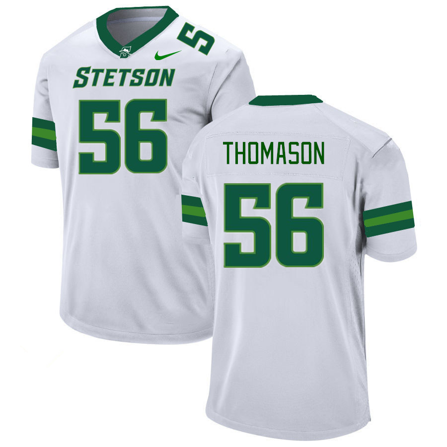 Men-Youth #56 Mason Thomason Stetson Hatters 2023 College Football Jerseys Stitched-White